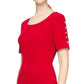 Vestido tubinho com mangas e contas SL Fashions feminino, vermelho, tamanho 10