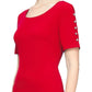 Vestido tubinho com mangas e contas SL Fashions feminino, vermelho, tamanho 12
