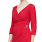 Vestido tubinho falso com detalhes embelezados SL Fashions para mulheres, vermelho, tamanho 16