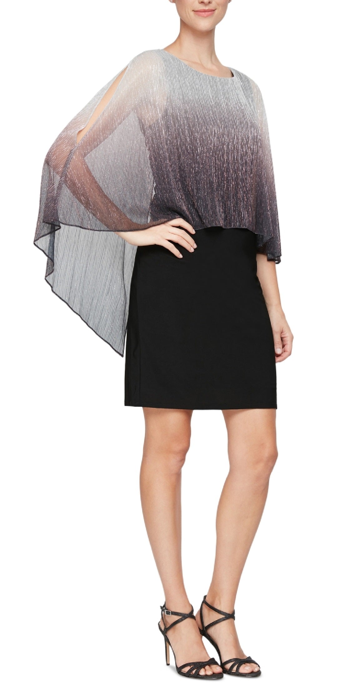 Vestido popover feminino SL Fashions Shimmer Bore preto tamanho 18