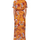 Vestido longo feminino com estampa floral SL Fashions, amarelo, tamanho 16