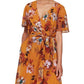Vestido longo feminino com estampa floral SL Fashions, amarelo, tamanho 16