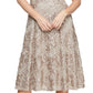 Vestido midi com glitter SL Fashions para mulheres, tamanho 6, marrom, para coquetel e festa