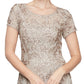 Vestido midi com glitter SL Fashions para mulheres, tamanho 6, marrom, para coquetel e festa