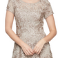 Vestido midi com glitter SL Fashions para mulheres, tamanho 6, marrom, para coquetel e festa