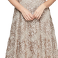 Vestido midi com glitter SL Fashions para mulheres, tamanho 6, marrom, para coquetel e festa