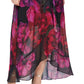 Vestido longo com estampa falsa e envoltório feminino SL Fashions, preto, tamanho 6