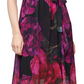 Vestido longo com estampa falsa e envoltório feminino SL Fashions, preto, tamanho 6