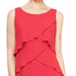 Vestido de chiffon em camadas feminino SL Fashions, vermelho, tamanho 18