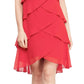 Vestido de chiffon em camadas feminino SL Fashions, vermelho, tamanho 18