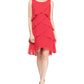 Vestido de chiffon em camadas feminino SL Fashions, vermelho, tamanho 18