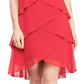 Vestido de chiffon em camadas feminino SL Fashions, vermelho, tamanho 18