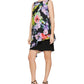 Vestido assimétrico estampado feminino SL Fashions, preto, tamanho 14