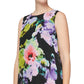Vestido assimétrico estampado feminino SL Fashions, preto, tamanho 14