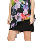 Vestido assimétrico estampado feminino SL Fashions, preto, tamanho 14
