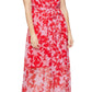 Vestido longo estampado feminino SL Fashions vermelho tamanho 16