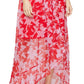 Vestido longo estampado feminino SL Fashions vermelho tamanho 16
