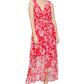 Vestido longo estampado feminino SL Fashions vermelho tamanho 16
