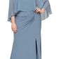 Vestido popover feminino com contas SL Fashions, azul, tamanho 20W