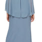 Vestido popover feminino com contas SL Fashions, azul, tamanho 20W