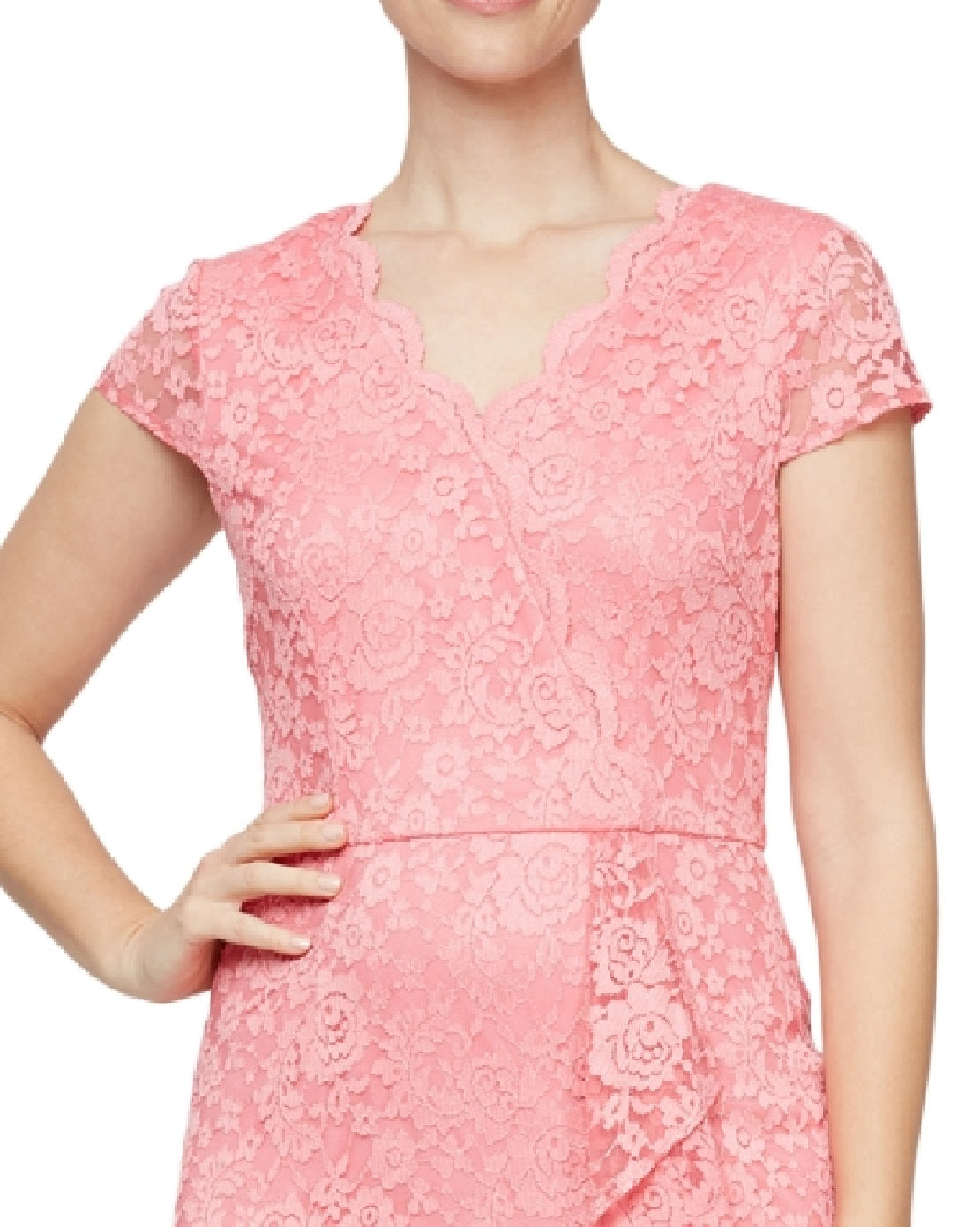 Vestido tubinho de renda feminino SL Fashions rosa tamanho 4