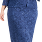 SL Fashions Jaqueta de renda feminina 2 peças e vestido tubinho azul tamanho pequeno