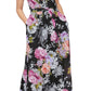 Vestido longo feminino SL Fashions com cinto e alças finas, preto, tamanho 12