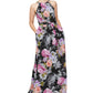 Vestido longo feminino SL Fashions com cinto e alças finas, preto, tamanho 12