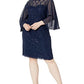 Vestido de renda com lantejoulas SL Fashions feminino azul tamanho 18W