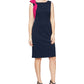 Vestido tubinho com detalhe de laço SL Fashions feminino, azul, tamanho 16