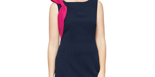 Vestido tubinho com detalhe de laço SL Fashions feminino, azul, tamanho 16