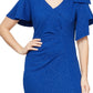 Vestido feminino SL Fashions com mangas esvoaçantes e laços, azul, tamanho 12, pequeno