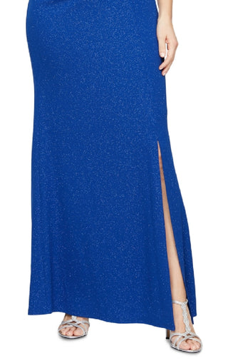 Vestido feminino SL Fashions com mangas esvoaçantes e laços, azul, tamanho 12, pequeno