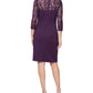 Vestido curto de renda feminino SL Fashions roxo tamanho 12