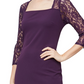 Vestido curto de renda feminino SL Fashions roxo tamanho 12