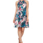 Vestido floral feminino SL Fashions com alças finas e comprimento até o joelho, verde, tamanho 12