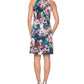 Vestido floral feminino SL Fashions com alças finas e comprimento até o joelho, verde, tamanho 12