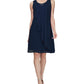 Vestido tubinho feminino sem mangas de chiffon com decote em joia, tamanho 14, azul, da SL Fashions