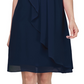 Vestido tubinho feminino sem mangas de chiffon com decote em joia, tamanho 14, azul, da SL Fashions