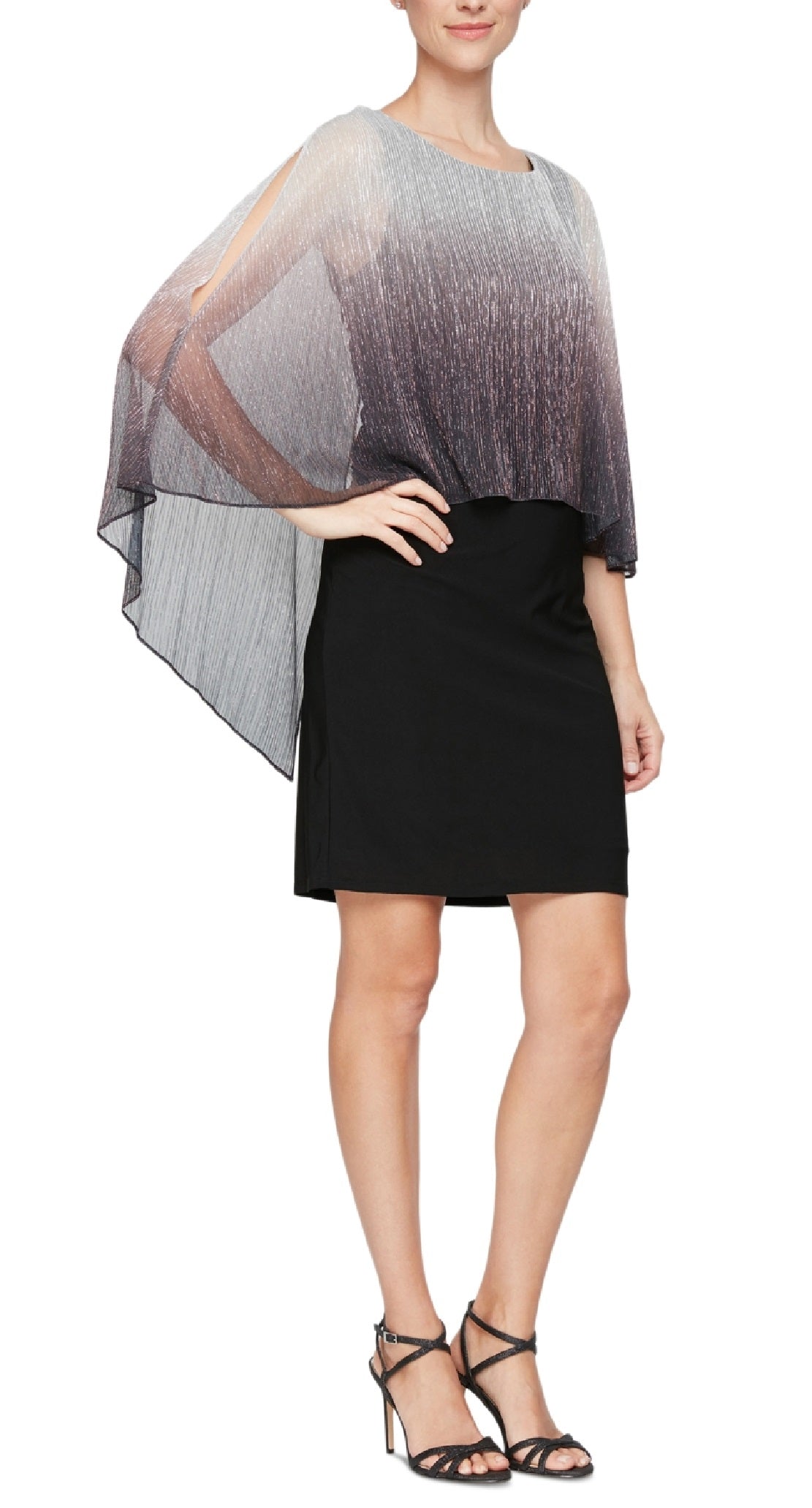 Vestido tubinho popover brilhante SL Fashions feminino cinza tamanho 12