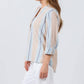 Billy T - Belize Stripe Roll Tab Sleeve Popover Shirt