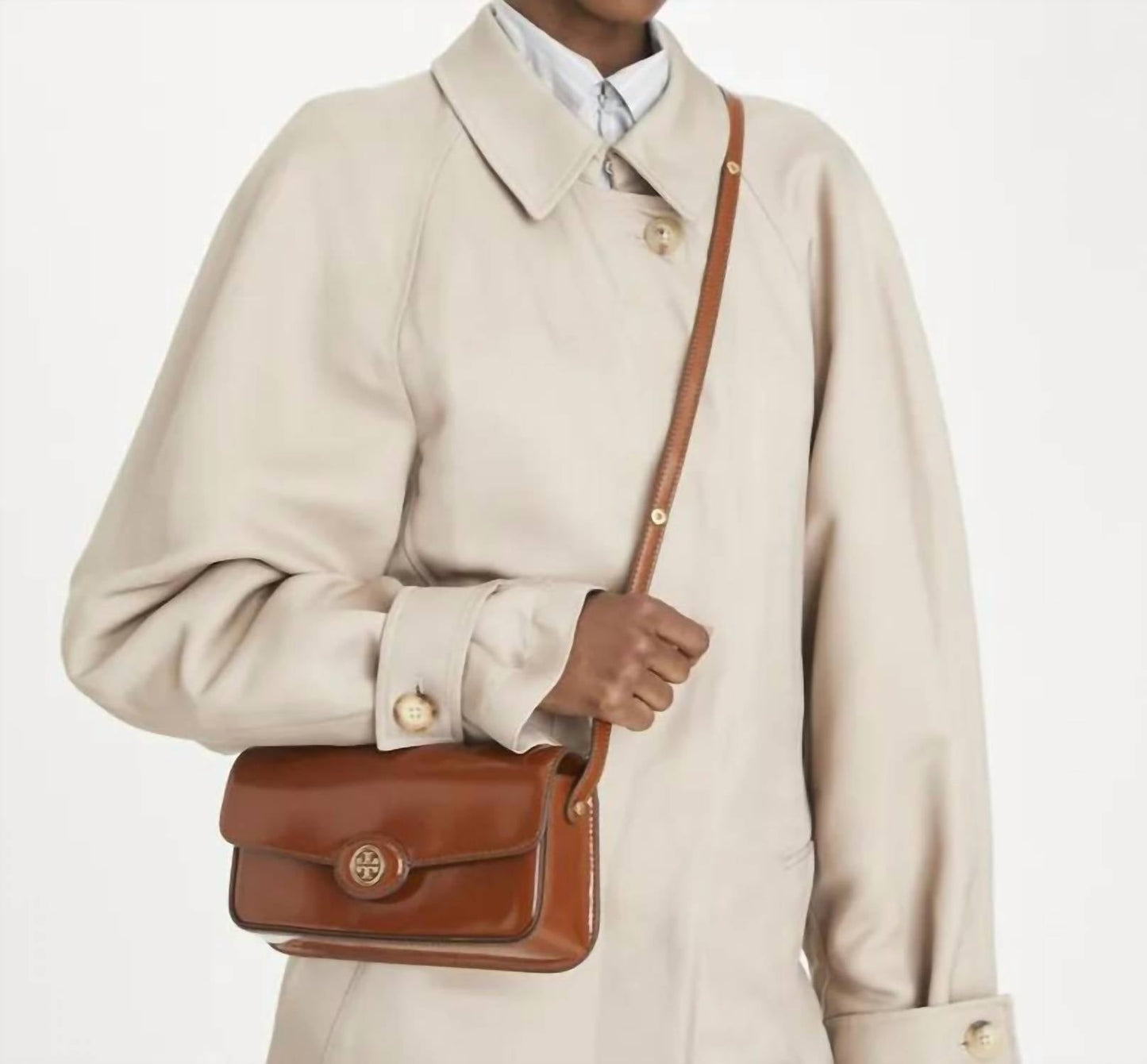 Tory Burch - Robinson Spazzolato E/W Shoulder Bag