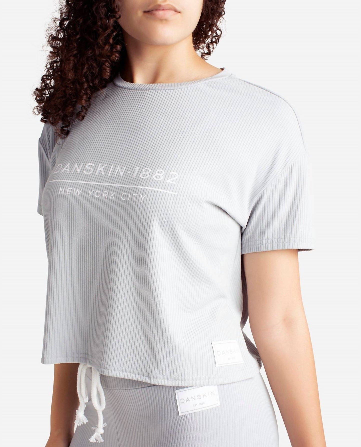 Danskin - Ribbed Boxy Raglan Tee Sleep Set With High Waisted Leggings