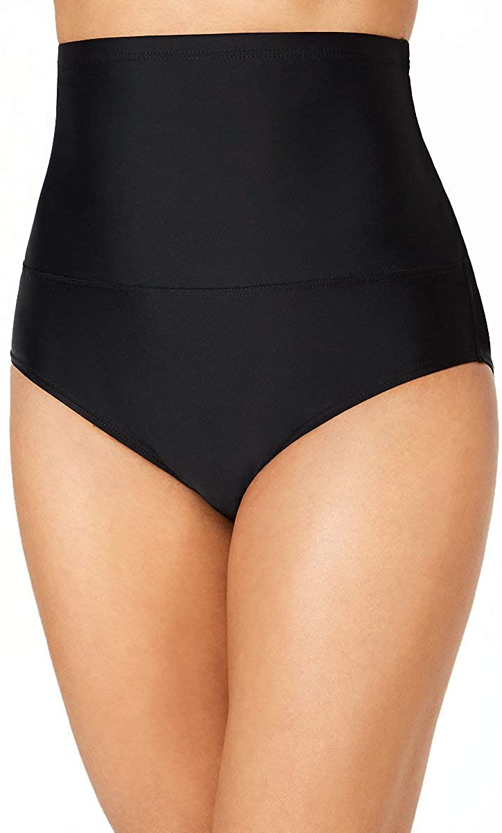 Top de biquíni com controle de barriga e cintura alta Island Escape feminino, preto