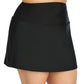 Saia de banho feminina com controle de barriga Island Escape Plus, tamanho 18W, preta