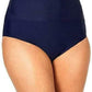 Top de biquíni com controle de barriga e cintura alta Island Escape feminino, azul, tamanho 10