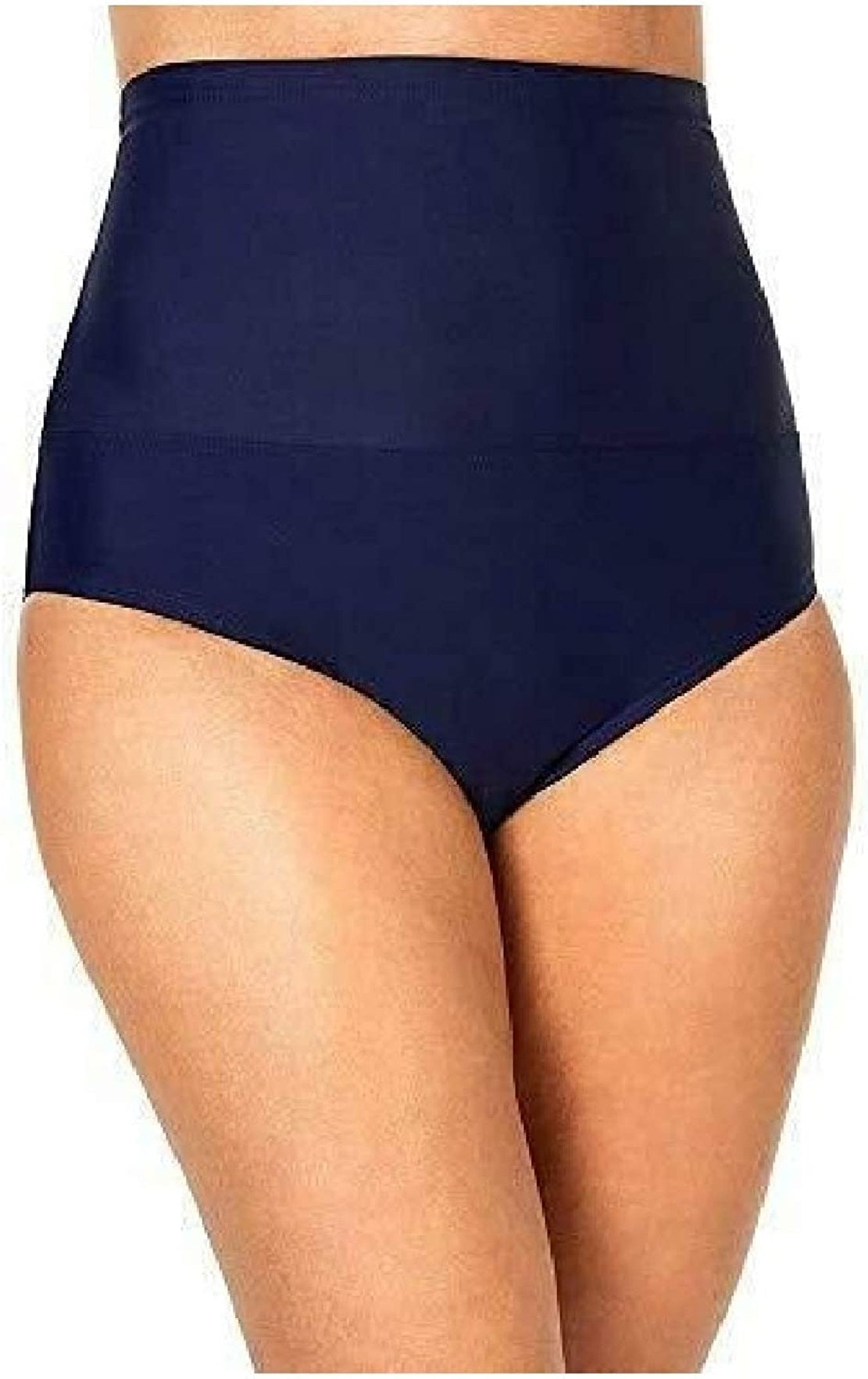 Top de biquíni com controle de barriga e cintura alta Island Escape feminino, azul, tamanho 10