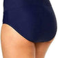 Top de biquíni com controle de barriga e cintura alta Island Escape feminino, azul, tamanho 10