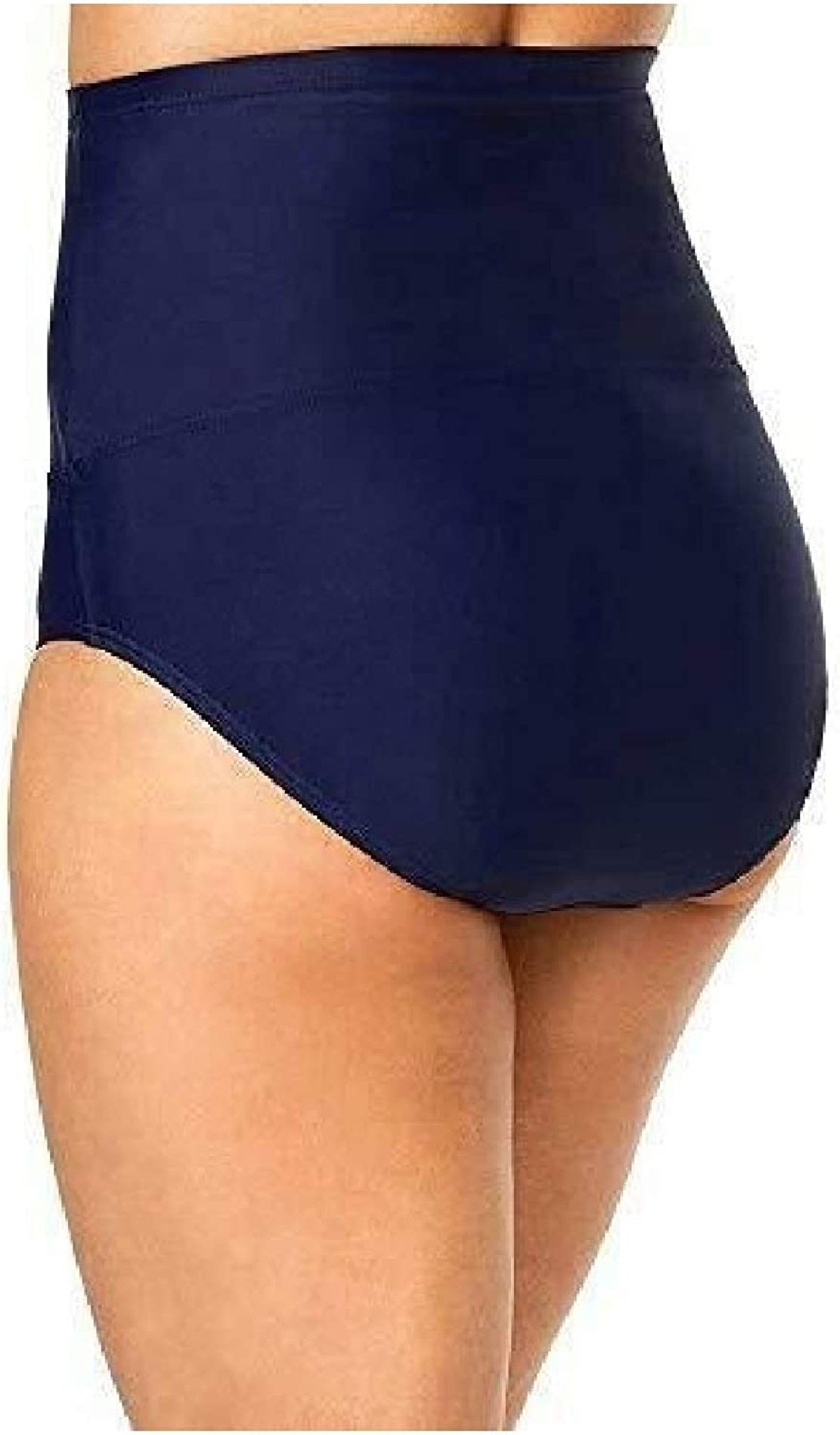 Top de biquíni com controle de barriga e cintura alta Island Escape feminino, azul, tamanho 10