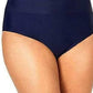 Top de biquíni com controle de barriga e cintura alta Island Escape feminino, azul, tamanho 10